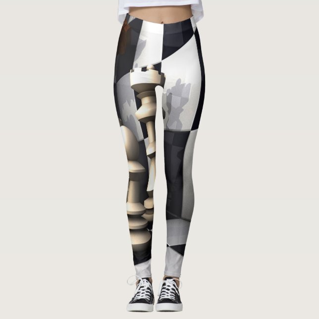 Leggings Jeu de jeu d'échecs (Devant)