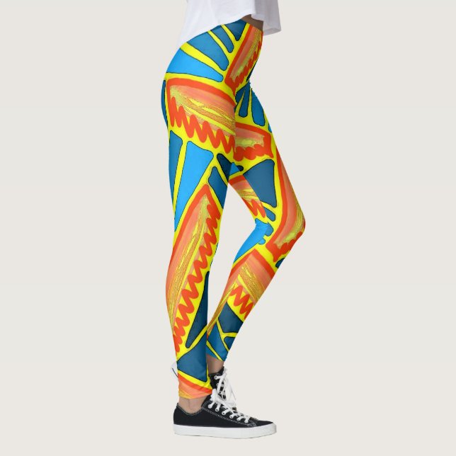 Leggings Jimette Design de orange jaune bleu (Droite)