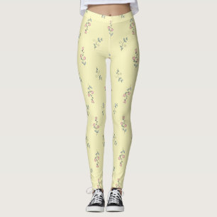 Leggings Joli Boho jaune rose violet Aquarelle Florale