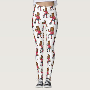 Leggings Joli cheval drôle jouant dessin de football