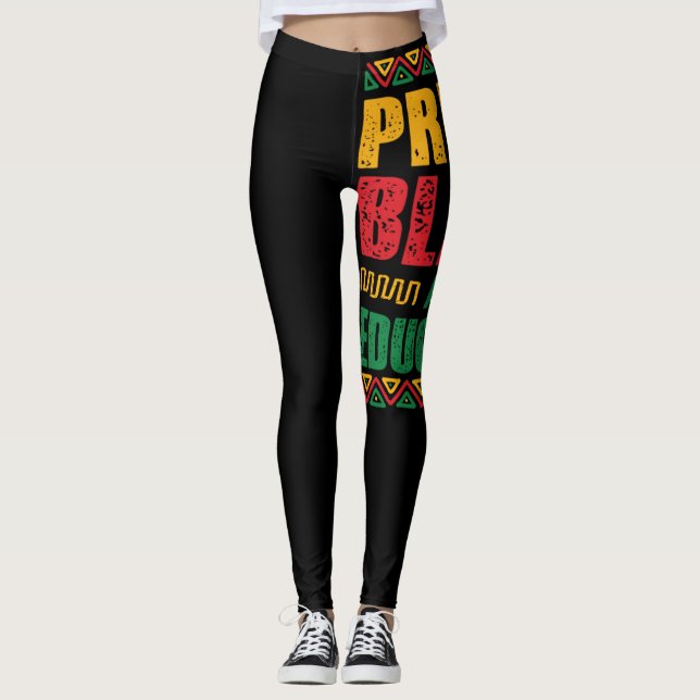 Leggings Joli Mois Noir Et Éduqué Histoire Noire Mois (Devant)