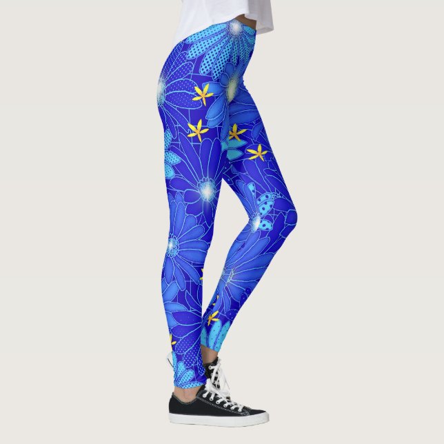 Leggings Joli Motif Blue Daisy (Droite)