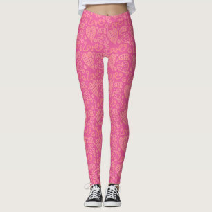 Leggings Joli Motif Cardiaque rose