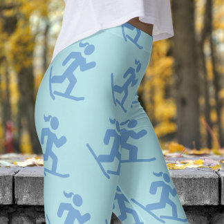 Leggings Joli Motif de course en poudre bleu raquette