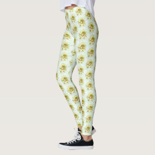 Leggings Joli Motif de tournesol jaune