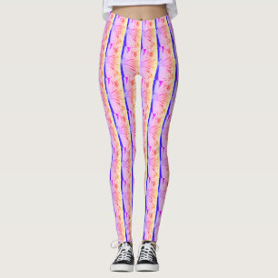 Leggings Joli Motif rose chaud Abstrait été coloré