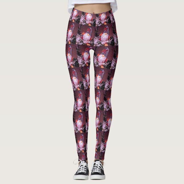 Leggings Joli Noël Whimsical Gnome Holiday Tree (Devant)