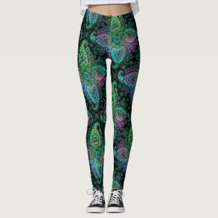 Leggings Joli Paisley Motif Turquoise