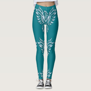 Leggings Joli Phoenix bleu glacé à l'aspect métallique sur 