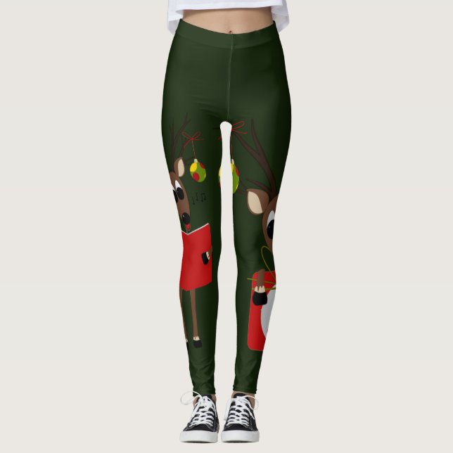 Leggings Joli renne de Noël (Devant)