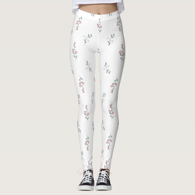 Leggings Joli rose rose floral (Devant)