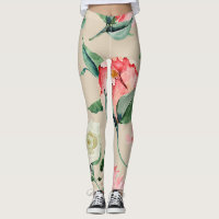 Jolie aquarelle Crème florale vêtements actifs