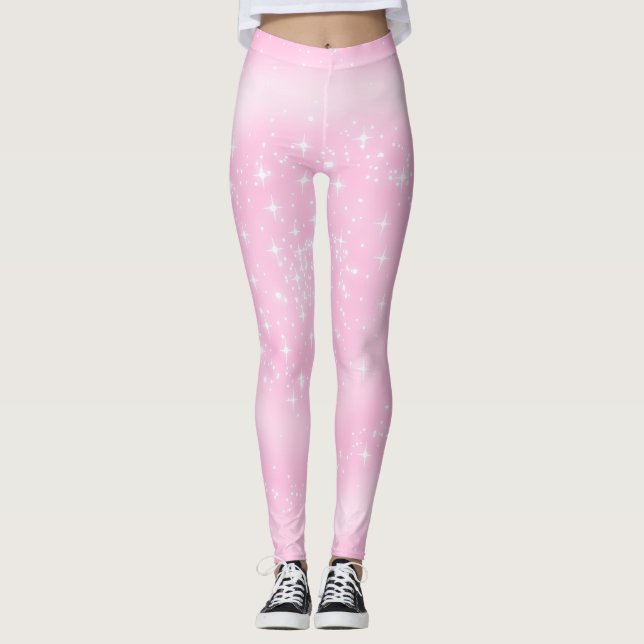 Leggings Jolie et rose étoiles Girly (Devant)