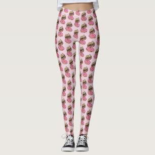 Leggings Jolie fentes dorées reposant sur des jambières de 