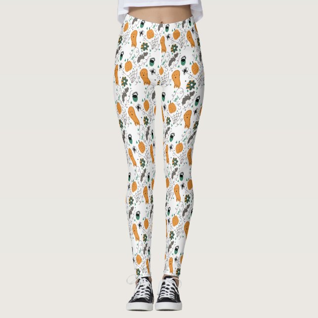 Leggings Jolie Halloween Citrouille Spider Ghost (Devant)