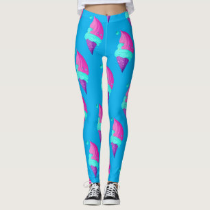 Leggings Jolie poupée Fille Hot rose bleu Motif de glace