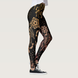 Leggings Jolie signature florale rose gold féminine