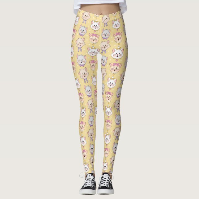 Leggings Jolly Kins Kittens Jaune (Devant)