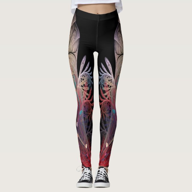 Leggings Jonglage Abstrait Moderne Fantaisie Art Fractal (Devant)