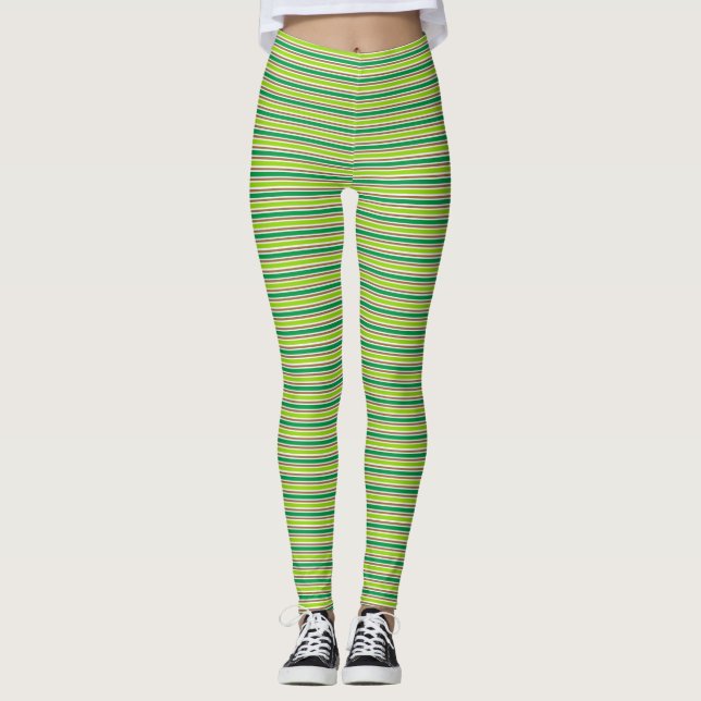 Leggings Jote Green Stripes St. Patricks Day (Devant)