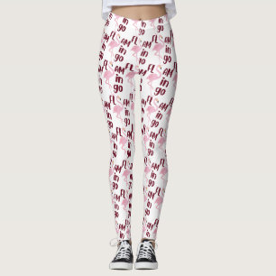 Leggings Jouer Flamant rose rose Typographie Art