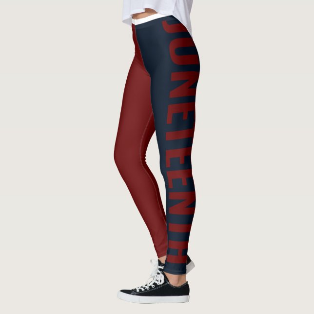Leggings Jour de la Liberté Bleu Rouge 19 juin JUNEDIZE Leg (Gauche)
