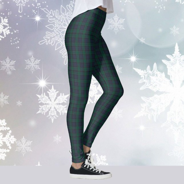 Leggings Jour de Noël vert Plaid Tartan Yoga (Créateur téléchargé)