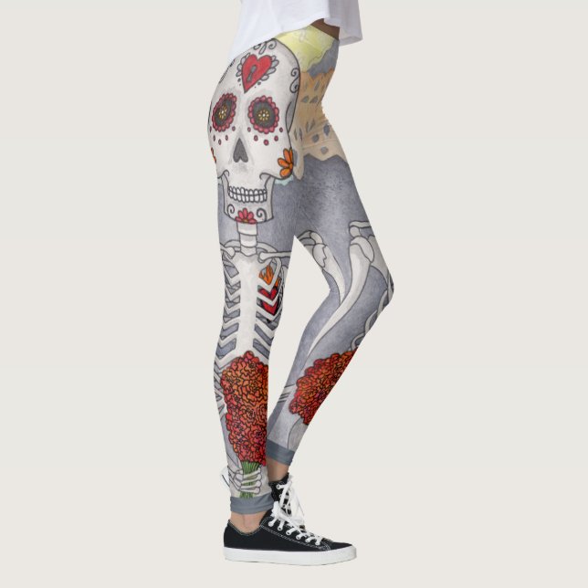 Leggings Jour des légendes des femmes du squelette mort (Droite)