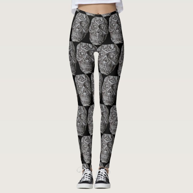 Leggings Jour du crâne de sucre du Thunder_Cove mort (Devant)