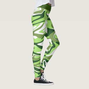 Leggings Journée Abstraite du Camouflage Vert Marbre St. Pa