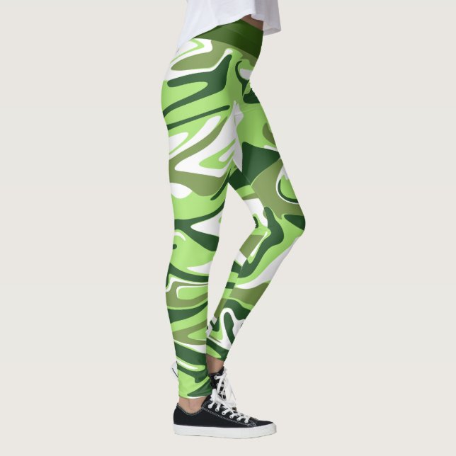 Leggings Journée Abstraite du Camouflage Vert Marbre St. Pa (Droite)