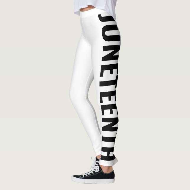 Leggings Journée de la liberté blanche et noire 19 juin (Gauche)