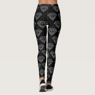 Leggings Joyaux en pierres précieuses en diamant blanc noi