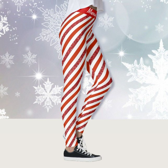 Leggings Joyeux bonbon de Noël frites Parties scintillant L (Créateur téléchargé)