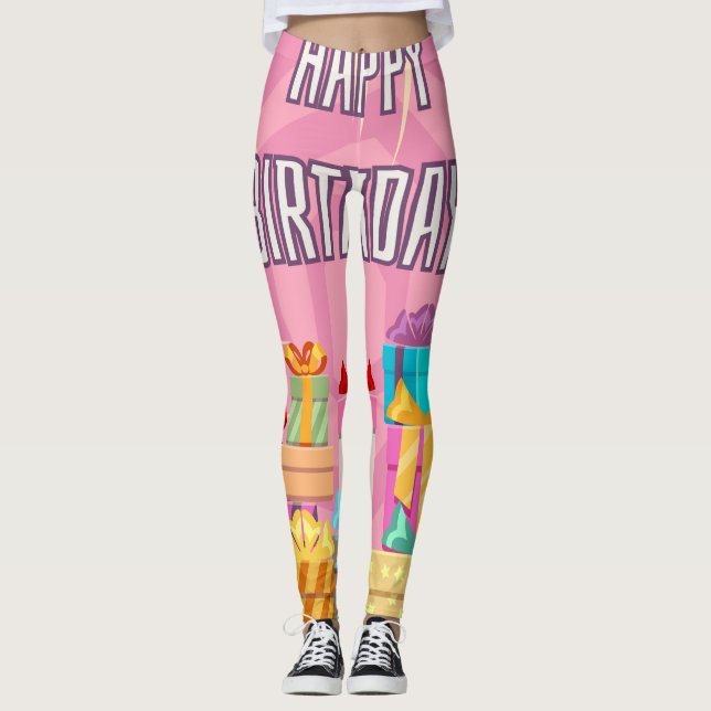 Leggings Joyeux Cadeaux d'anniversaire (Devant)