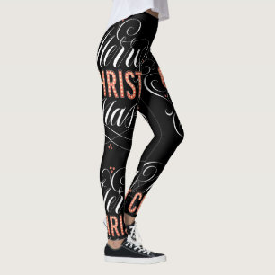 Leggings Joyeux CHRISTmas religieux Red Marquee Lumières