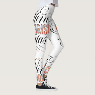 Leggings Joyeux CHRISTmas religieux Red Marquee Lumières