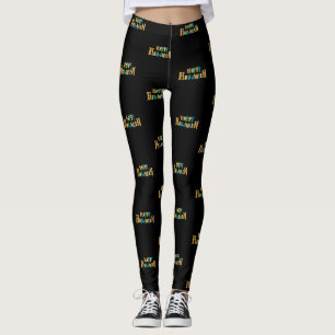 Leggings joyeux couleur, script halloween femme noir