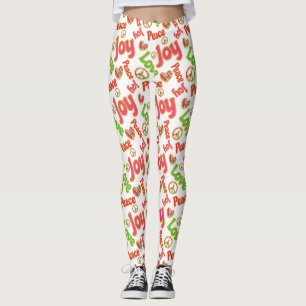 Leggings Joyeux de la paix Hippie Boho Noël rétro