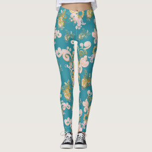 Leggings Joyeux dessin de pétales de fleurs abstraites