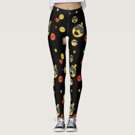 Leggings Joyeux, en colère, amour, fille émoticônes