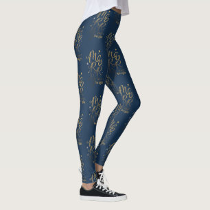 Leggings Joyeux et brillant Noël Vacances d'or Script