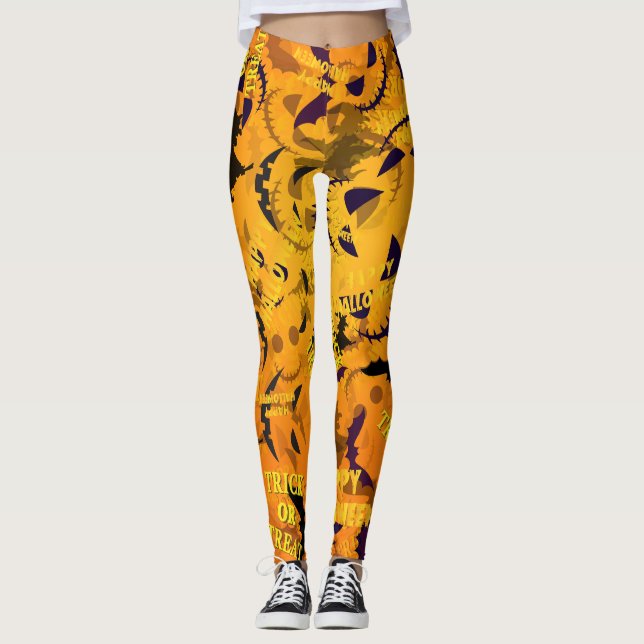 Leggings Joyeux Halloween | Trick Ou Treat Ultra-stretch (Devant)
