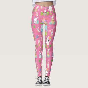 Leggings Joyeux Jour de Pâques - Motif Drôle Lapin Et Oeufs
