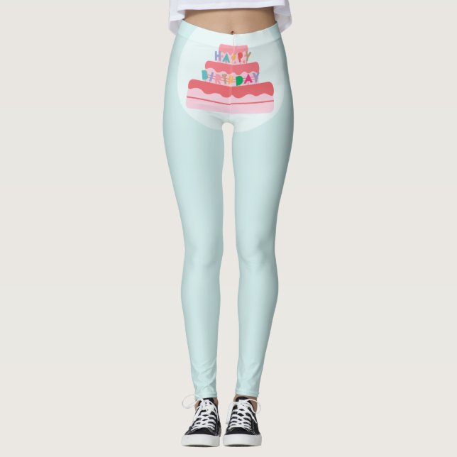 Leggings Joyeux legs d'anniversaire (Devant)