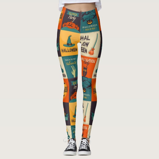 Leggings Joyeux Motif d'Halloween (Devant)