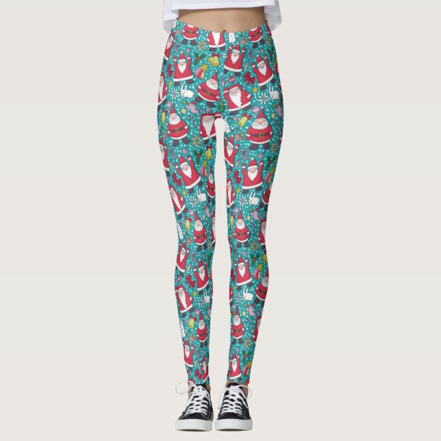 Leggings Joyeux Noël Dancing Père Noël (Devant)