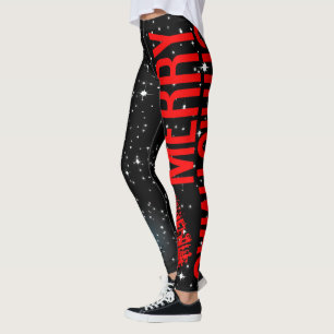 Leggings Joyeux Noël étoilé nuit sur votre couleur