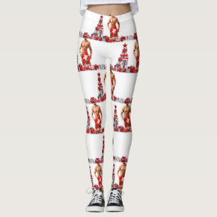 Leggings Joyeux Noël SlipperyJoe rouge blanc argent cadeau
