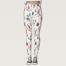 Leggings Joyeux Noël Snowman Snowflakes Motif